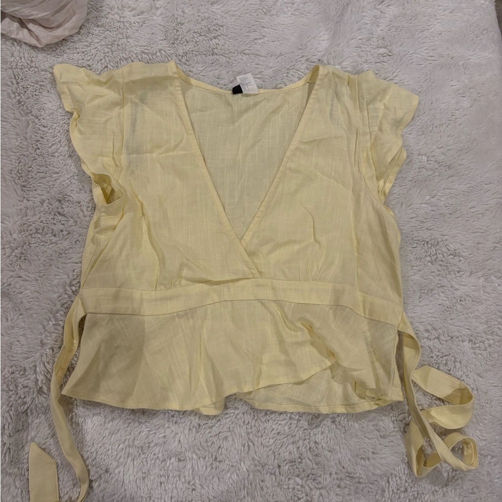 Altar'd State Yellow Wrap Top